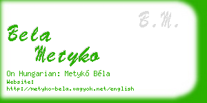 bela metyko business card